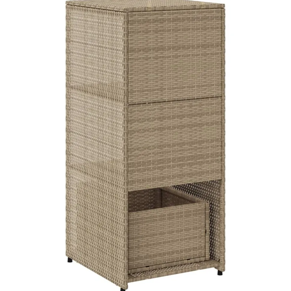 Puutarhan säilytyskaappi beige 50x55x115 cm polyrottinki