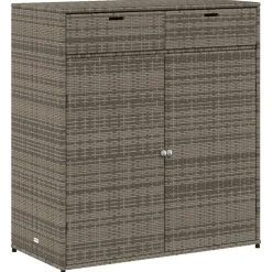 Puutarhan säilytyskaappi harmaa 105x55x113 cm polyrottinki