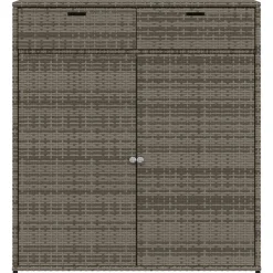 Puutarhan säilytyskaappi harmaa 105x55x113 cm polyrottinki