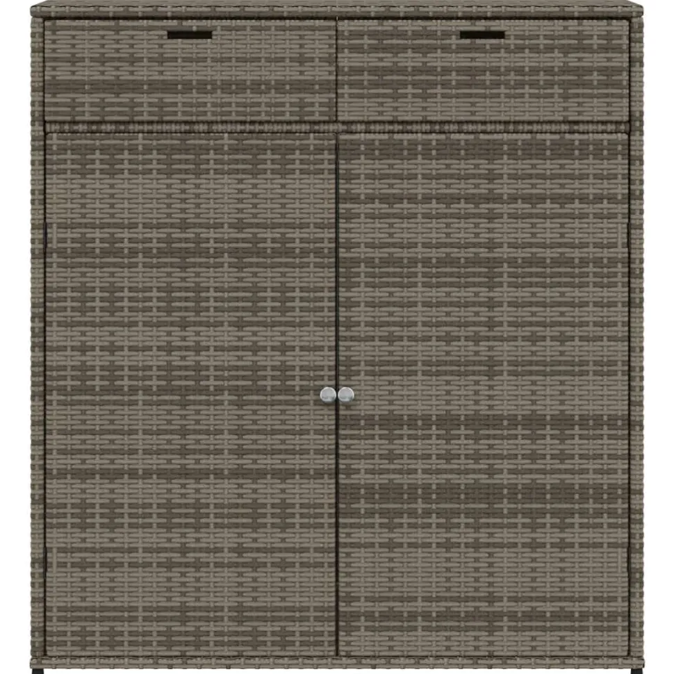 Puutarhan säilytyskaappi harmaa 105x55x113 cm polyrottinki