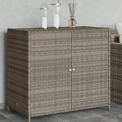 Puutarhan säilytyskaappi harmaa 83x45x76 cm polyrottinki