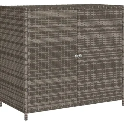 Puutarhan säilytyskaappi harmaa 83x45x76 cm polyrottinki