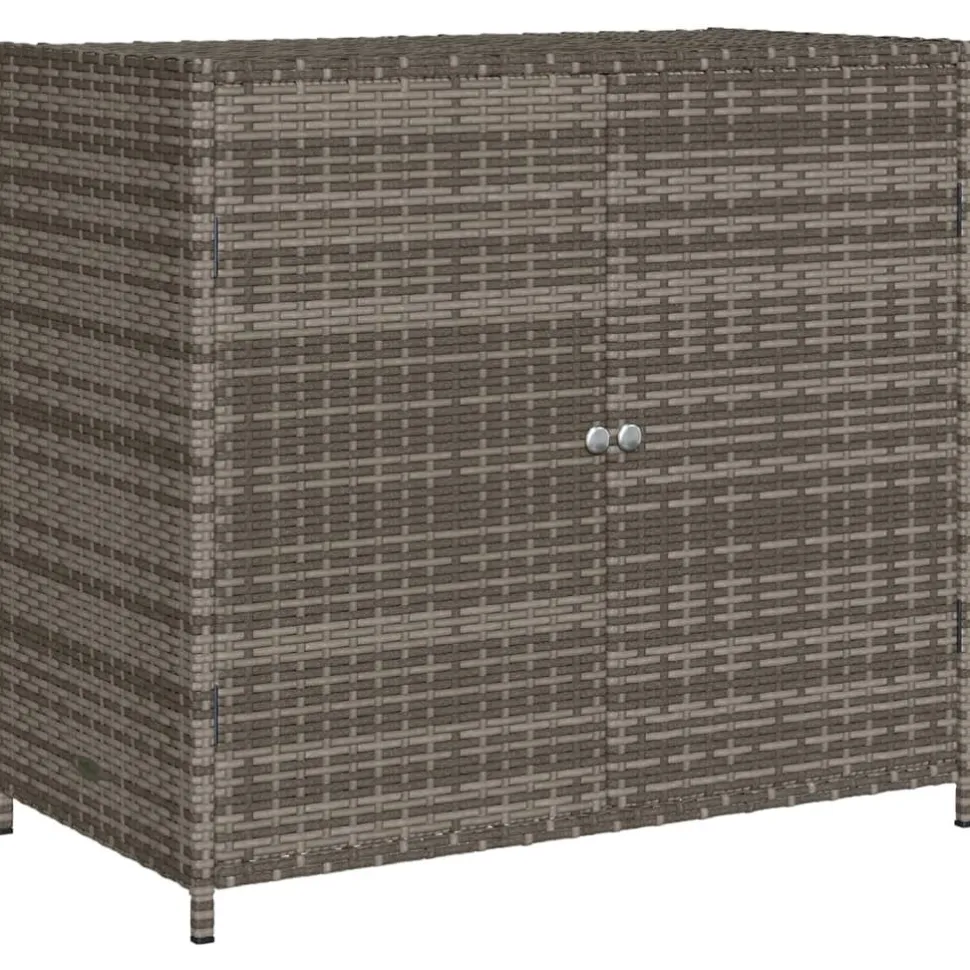 Puutarhan säilytyskaappi harmaa 83x45x76 cm polyrottinki