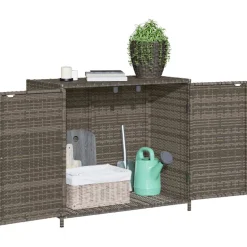 Puutarhan säilytyskaappi harmaa 83x45x76 cm polyrottinki