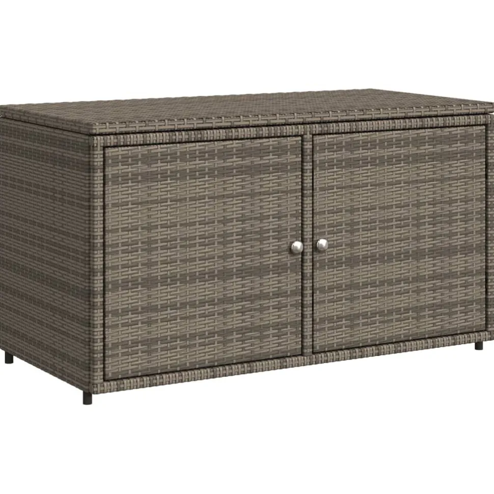 Puutarhan säilytyskaappi harmaa 110x55x60,5 cm polyrottinki