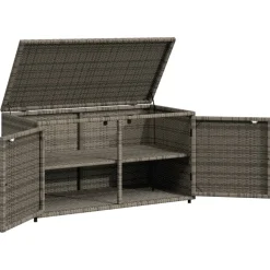 Puutarhan säilytyskaappi harmaa 110x55x60,5 cm polyrottinki