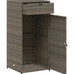 Puutarhan säilytyskaappi harmaa 55x55x111 cm polyrottinki