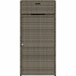Puutarhan säilytyskaappi harmaa 55x55x111 cm polyrottinki