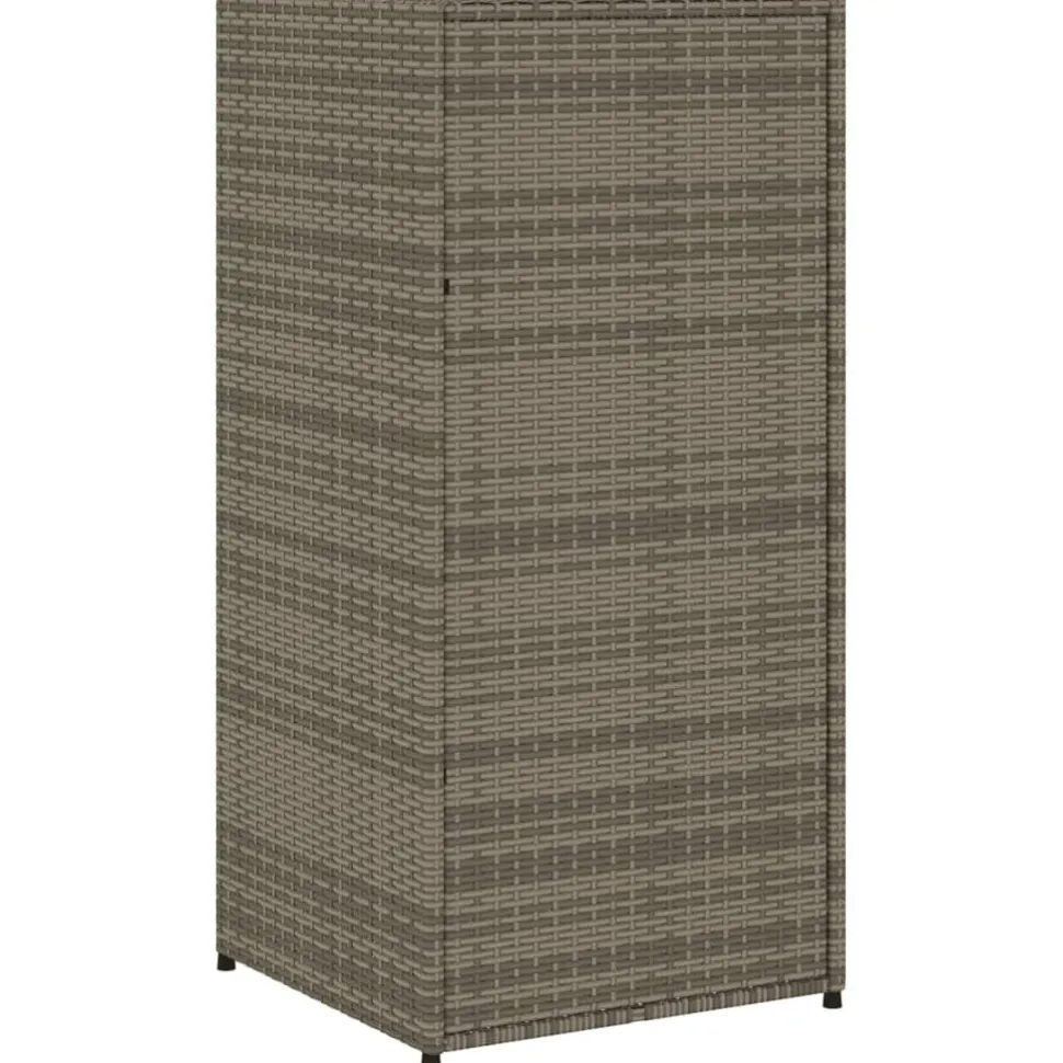 Puutarhan säilytyskaappi harmaa 55x55x111 cm polyrottinki