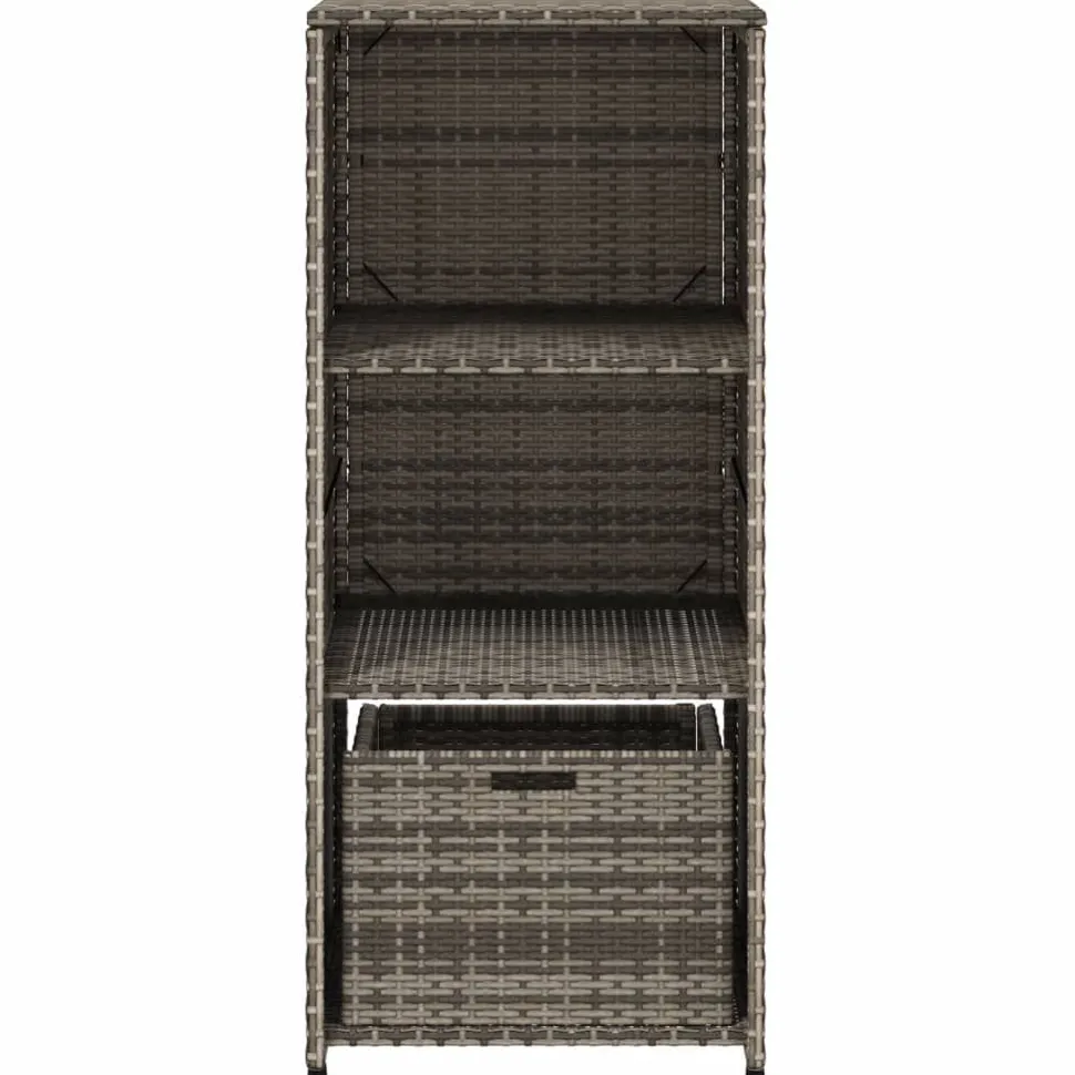 Puutarhan säilytyskaappi harmaa 50x55x115 cm polyrottinki