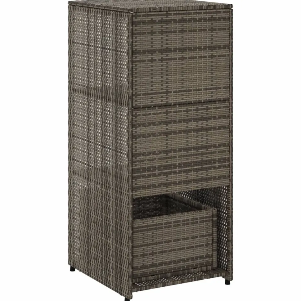 Puutarhan säilytyskaappi harmaa 50x55x115 cm polyrottinki