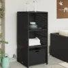 Puutarhan säilytyskaappi musta 50x55x115 cm polyrottinki