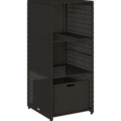 Puutarhan säilytyskaappi musta 50x55x115 cm polyrottinki