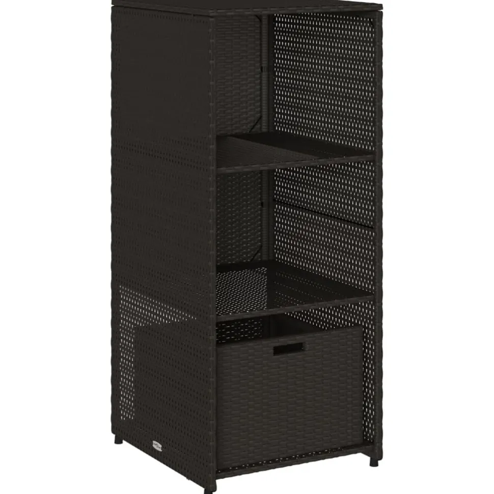 Puutarhan säilytyskaappi musta 50x55x115 cm polyrottinki