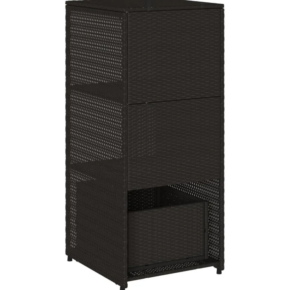 Puutarhan säilytyskaappi musta 50x55x115 cm polyrottinki