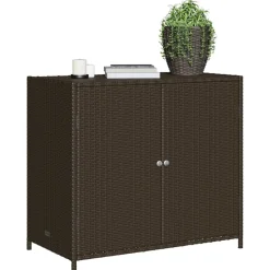 Puutarhan säilytyskaappi ruskea 83x45x76 cm polyrottinki