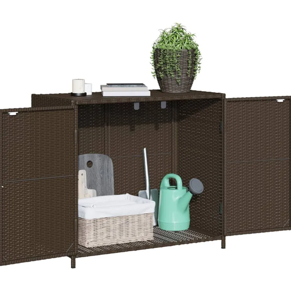 Puutarhan säilytyskaappi ruskea 83x45x76 cm polyrottinki