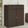 Puutarhan säilytyskaappi ruskea 105x55x113 cm polyrottinki