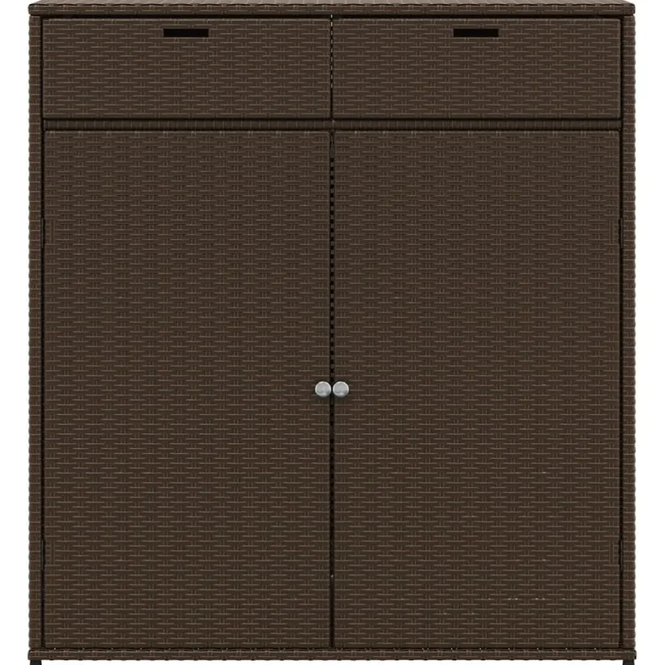 Puutarhan säilytyskaappi ruskea 105x55x113 cm polyrottinki