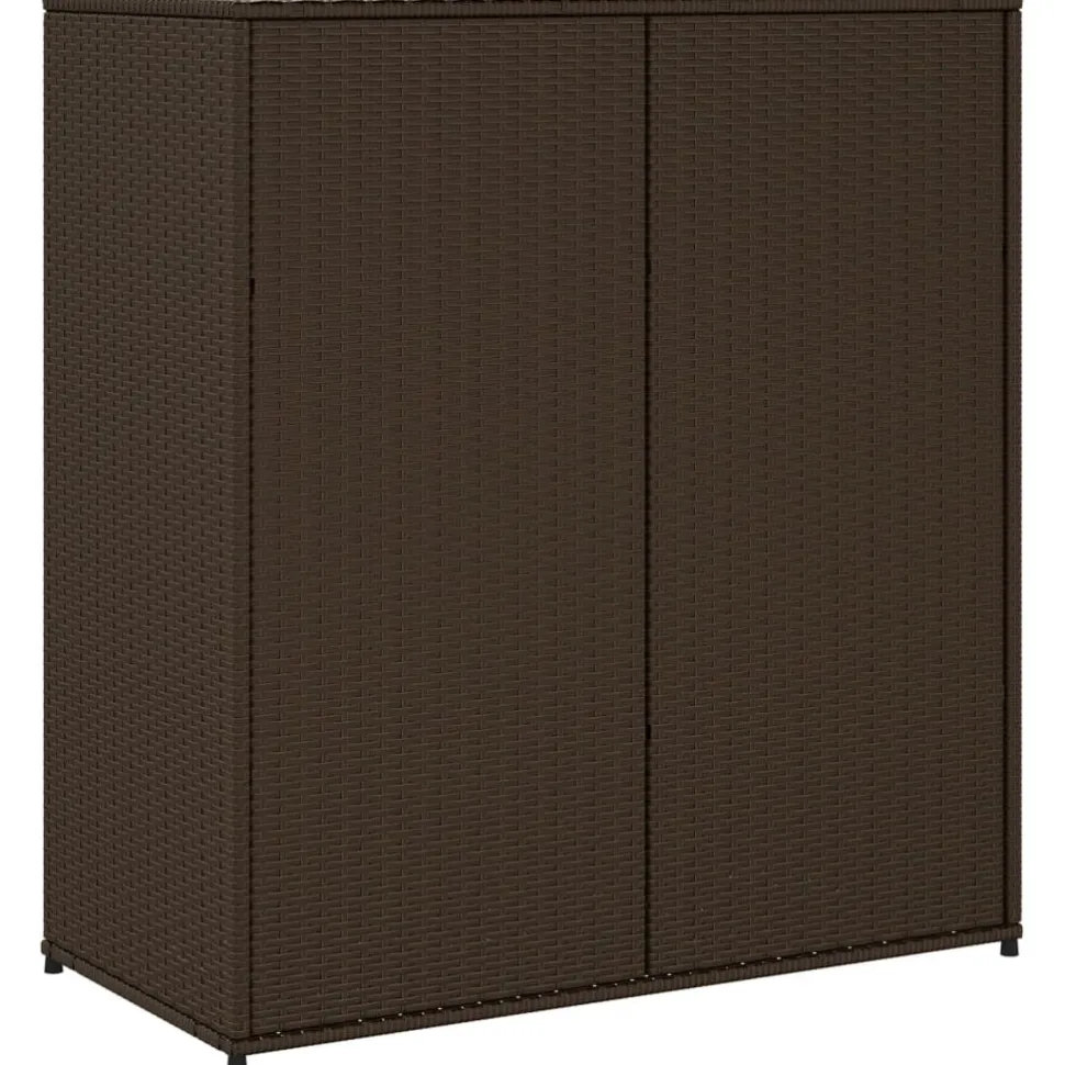 Puutarhan säilytyskaappi ruskea 105x55x113 cm polyrottinki