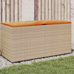 Puutarhan säilytyslaatikko harmaa 110x50x54 cm polyrottinki (65956)