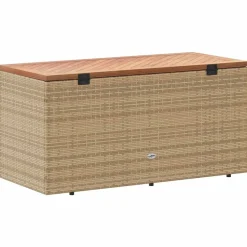 Puutarhan säilytyslaatikko harmaa 110x50x54 cm polyrottinki (65956)