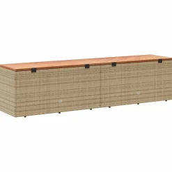 Puutarhan säilytyslaatikko harmaa 110x50x54 cm polyrottinki (65956)