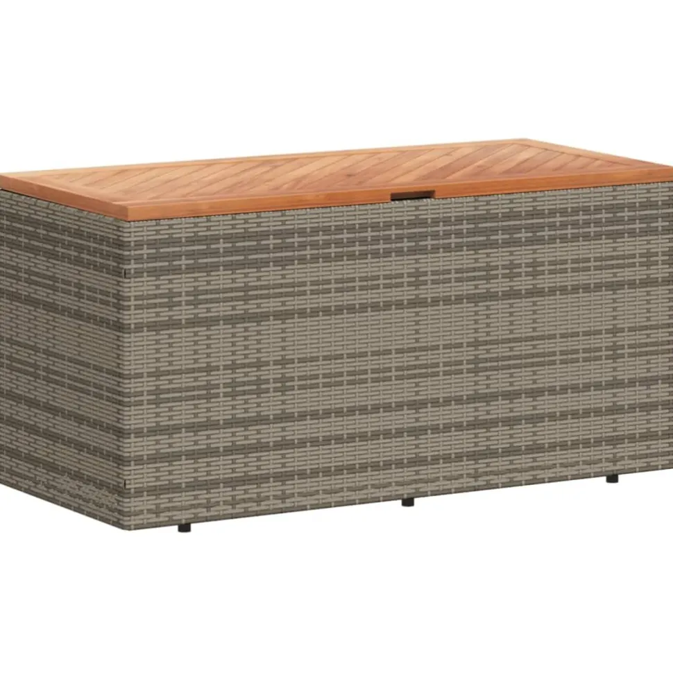 Puutarhan säilytyslaatikko harmaa 110x50x54 cm polyrottinki (65956)