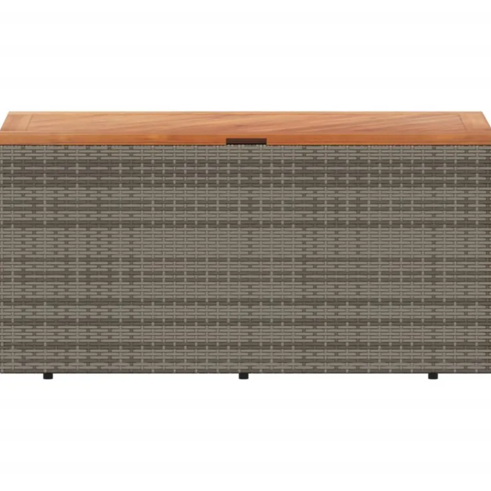 Puutarhan säilytyslaatikko harmaa 110x50x54 cm polyrottinki (65956)