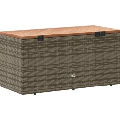 Puutarhan säilytyslaatikko harmaa 110x50x54 cm polyrottinki (65956)