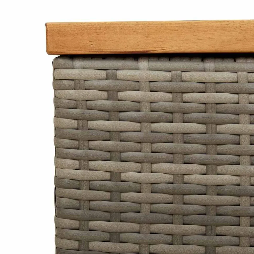Puutarhan säilytyslaatikko harmaa 110x50x54 cm polyrottinki (65956)