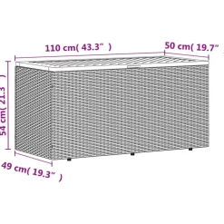 Puutarhan säilytyslaatikko harmaa 110x50x54 cm polyrottinki (65956)