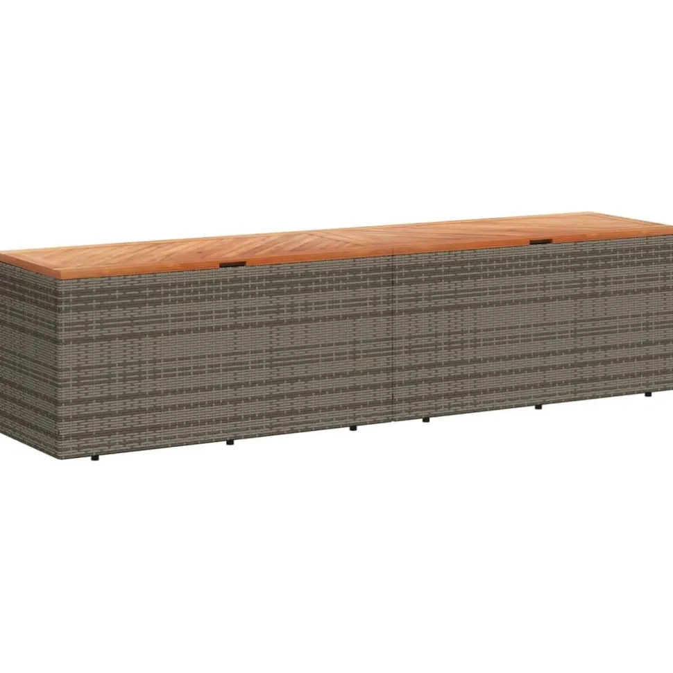 Puutarhan säilytyslaatikko harmaa 110x50x54 cm polyrottinki (65956)