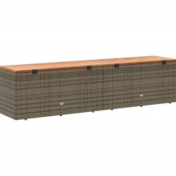 Puutarhan säilytyslaatikko harmaa 110x50x54 cm polyrottinki (65956)