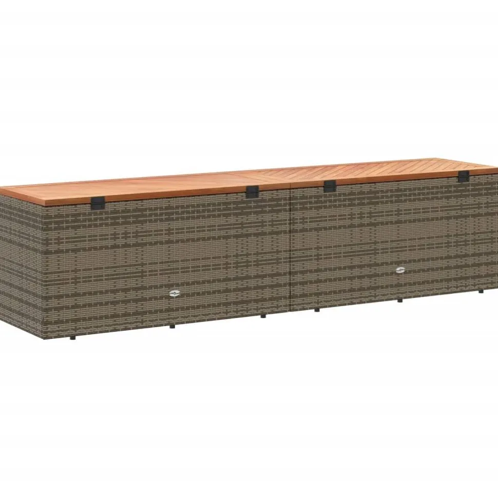 Puutarhan säilytyslaatikko harmaa 110x50x54 cm polyrottinki (65956)