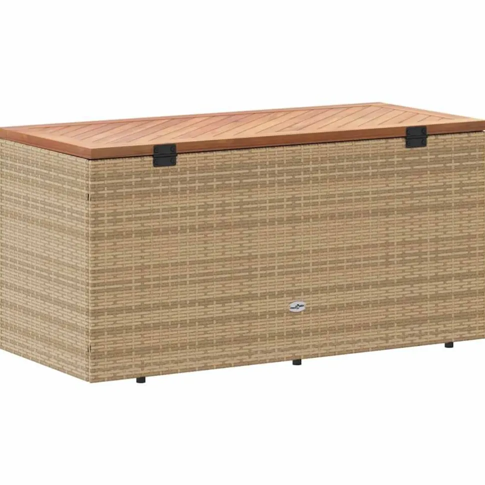 Puutarhan säilytyslaatikko harmaa 110x50x54 cm polyrottinki (65956)