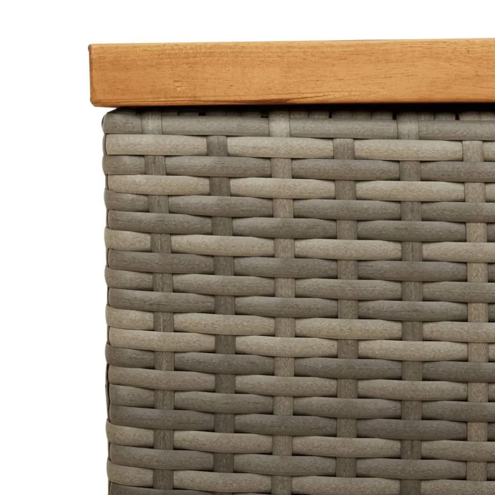 Puutarhan säilytyslaatikko harmaa 110x50x54 cm polyrottinki (65956)