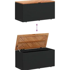 Puutarhan säilytyslaatikko harmaa 110x50x54 cm polyrottinki (65956)