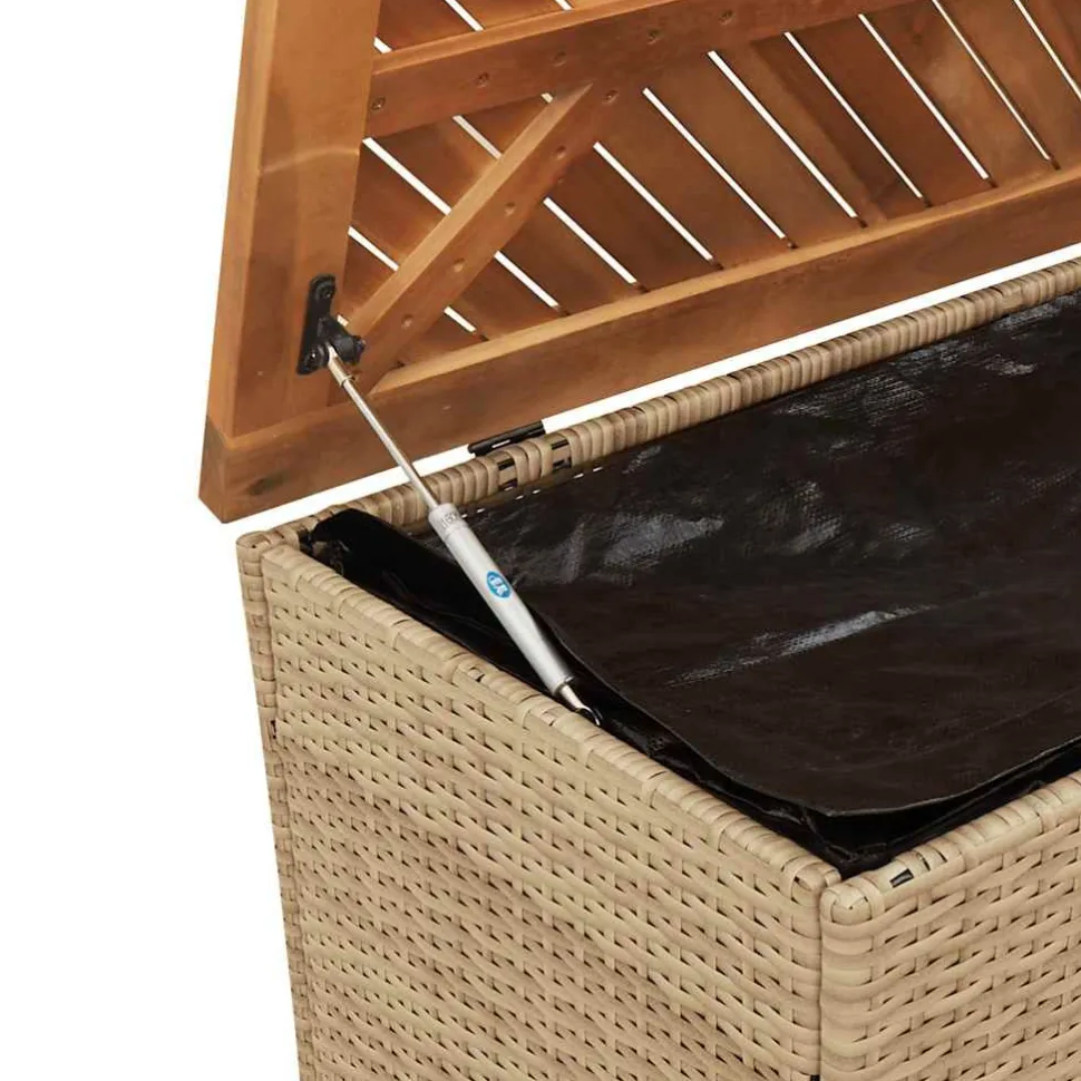 Puutarhan säilytyslaatikko harmaa 110x50x54 cm polyrottinki (65956)