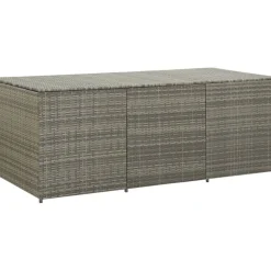 Puutarhan säilytyslaatikko polyrottinki 180x90x75 cm harmaa
