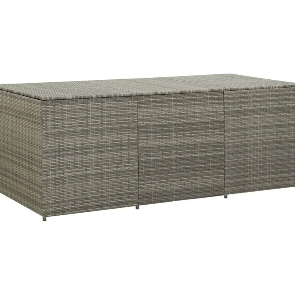 Puutarhan säilytyslaatikko polyrottinki 180x90x75 cm harmaa