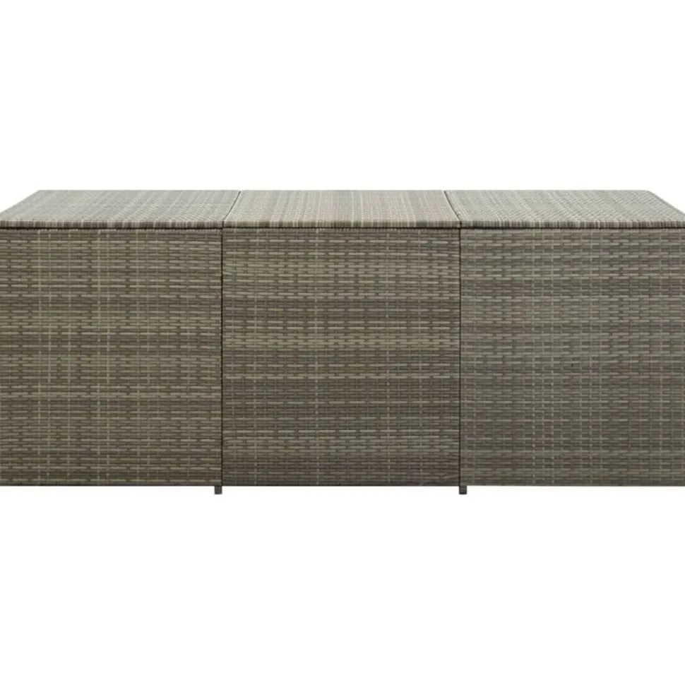 Puutarhan säilytyslaatikko polyrottinki 180x90x75 cm harmaa
