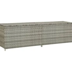 Puutarhan säilytyslaatikko polyrottinki 200x50x60 cm harmaa