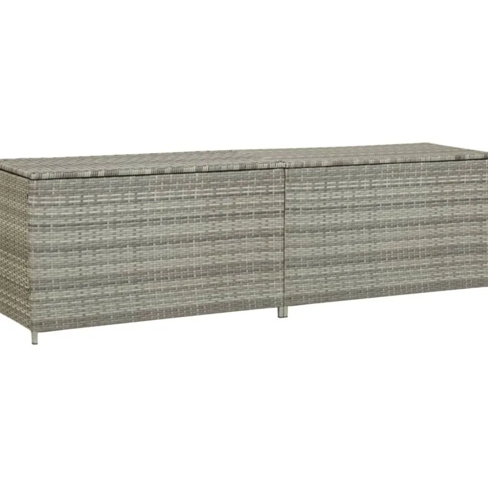 Puutarhan säilytyslaatikko polyrottinki 200x50x60 cm harmaa