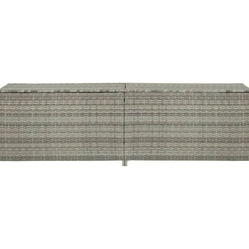 Puutarhan säilytyslaatikko polyrottinki 200x50x60 cm harmaa