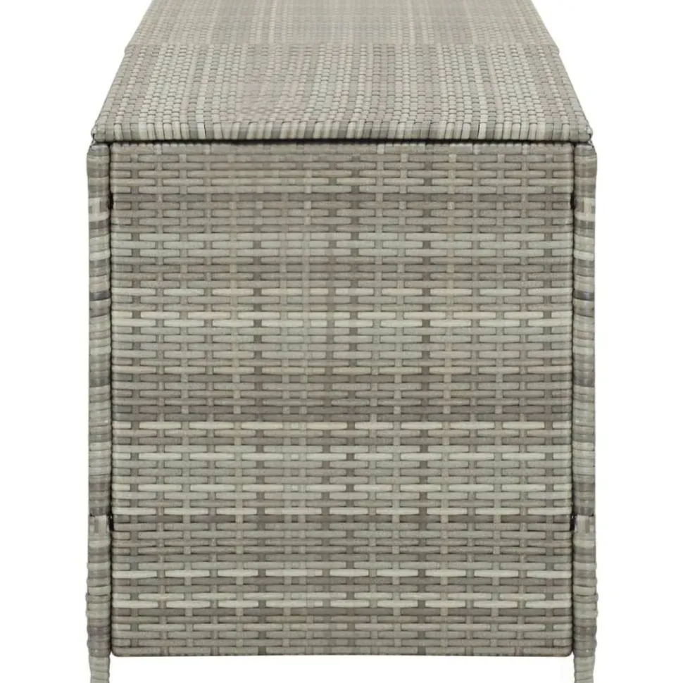 Puutarhan säilytyslaatikko polyrottinki 200x50x60 cm harmaa