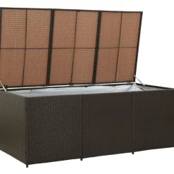 Puutarhan säilytyslaatikko polyrottinki 180x90x75 cm ruskea