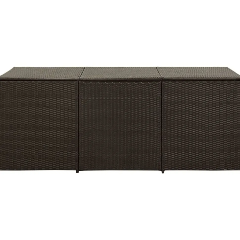 Puutarhan säilytyslaatikko polyrottinki 180x90x75 cm ruskea