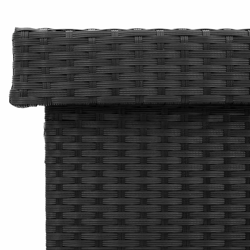 Puutarhan säilytyslaatikko pyörillä musta 110x55x73 cm (03826)