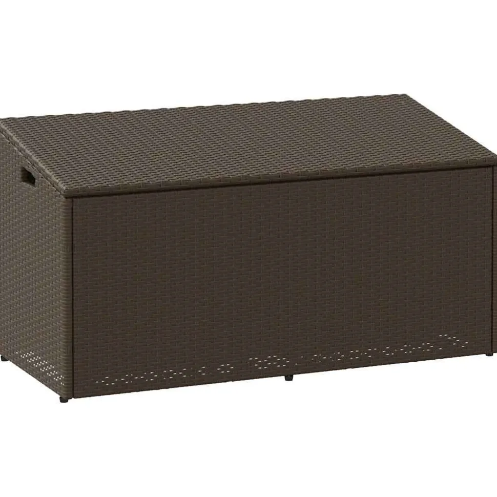 Puutarhan säilytyslaatikko ruskea 110x50x58 cm polyrottinki (04070)
